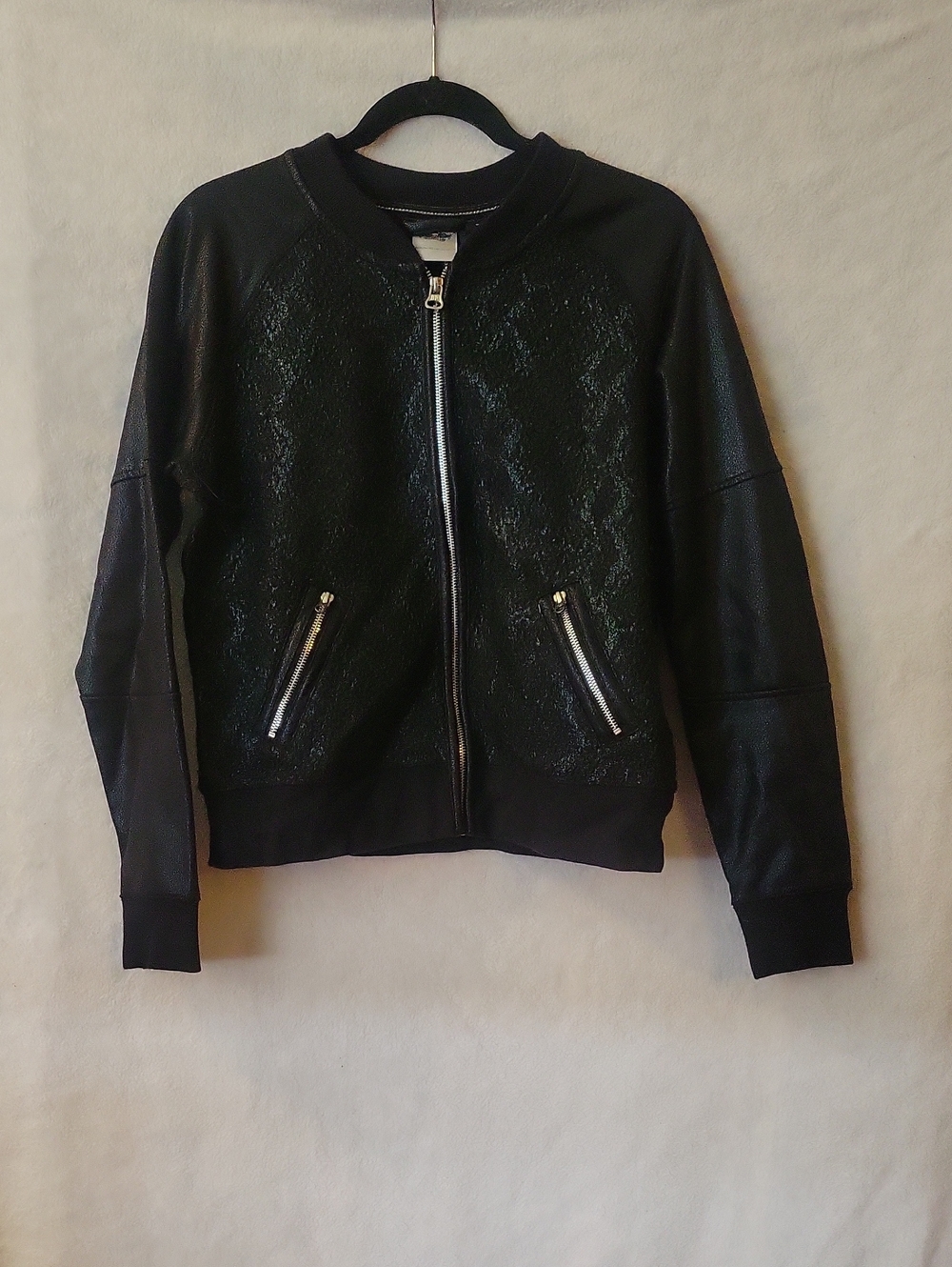 Harley-Davidson Black Bomber Jacket with Textured Front